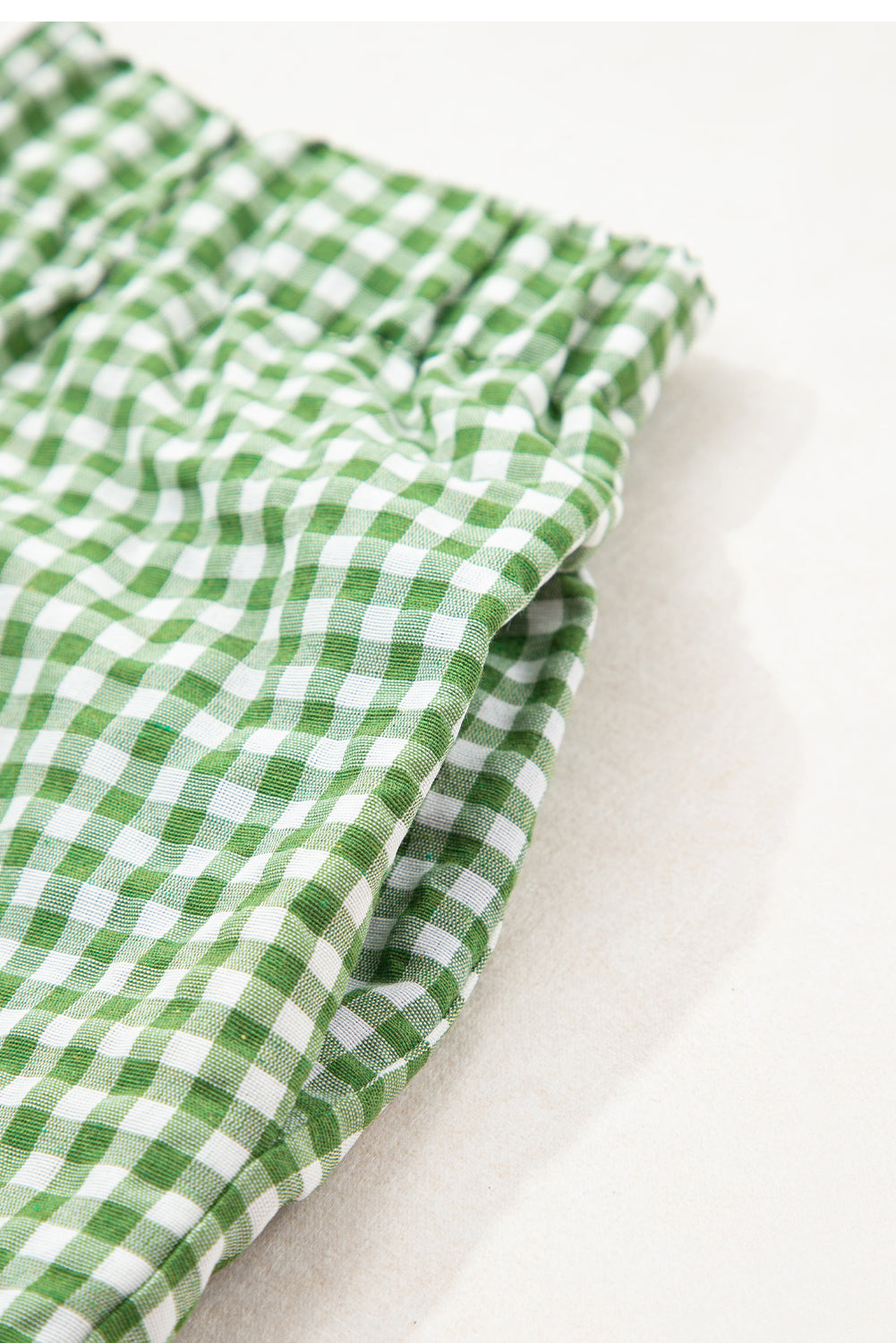 Red Gingham Printed High Waist Shorts