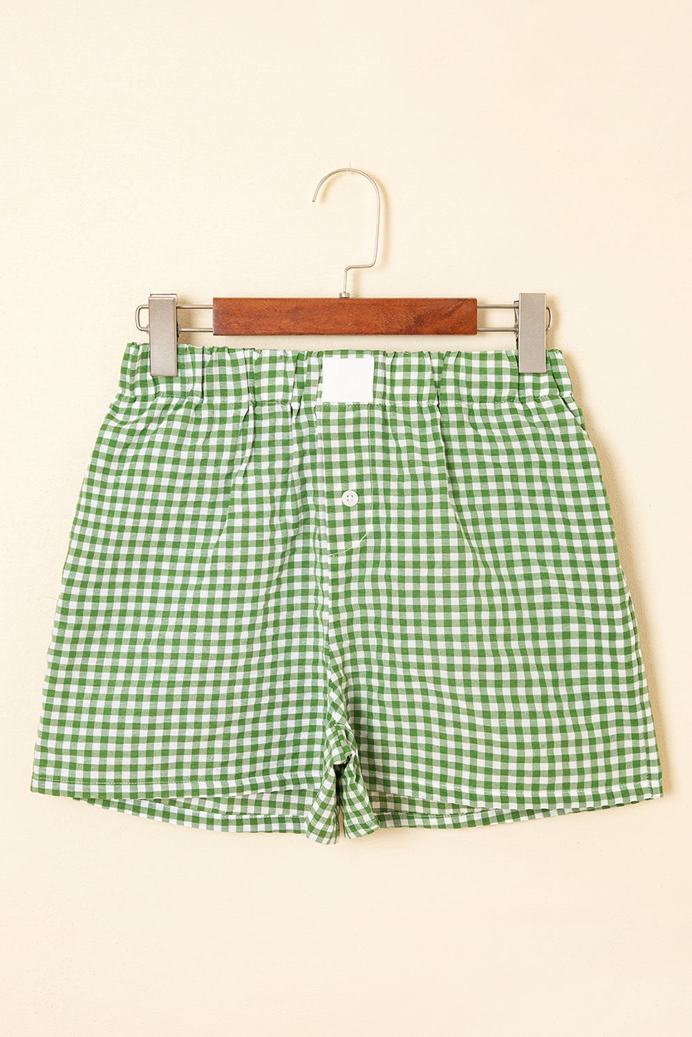 Red Gingham Printed High Waist Shorts